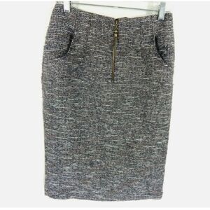 Magaschoni Brown Tweed Pencil Skirt
